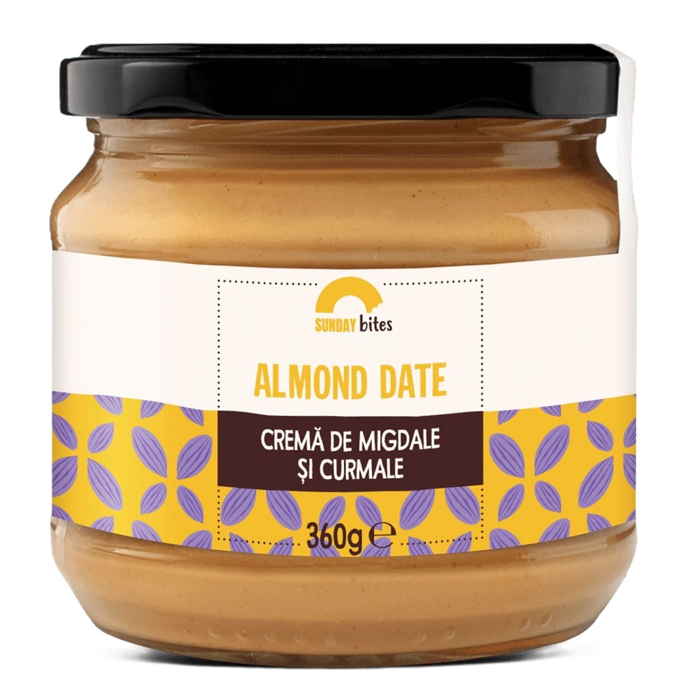 Crema de migdale si curmale Almond Date, 360 g, Sunday Bites