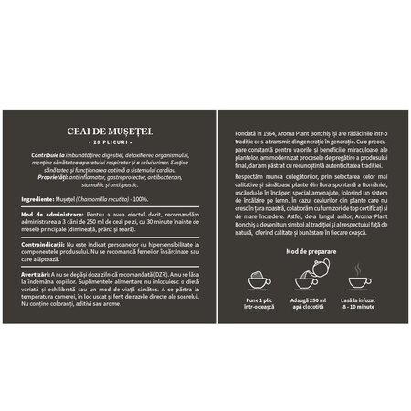 Ceai de musetel, 20 plicuri, Aroma Plant 720149