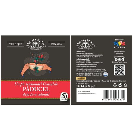 Ceai de paducel, 20 plicuri, Aroma Plant 720154