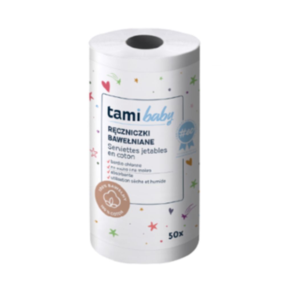 Rezerva servetele uscate din bumbac, 50 bucati, Tami