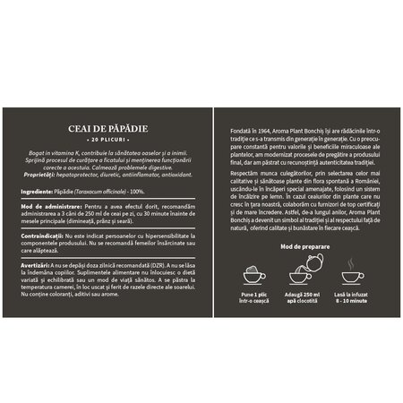 Ceai de papadie, 20 plicuri, Aroma Plant 720170