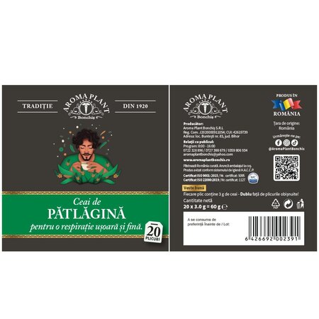 Ceai de patlagina, 20 plicuri, Aroma Plant 720189