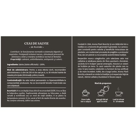 Ceai de salvie, 20 plicuri, Aroma Plant 720228