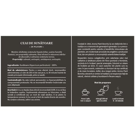 Ceai de sunatoare, 20 plicuri, Aroma Plant 720242