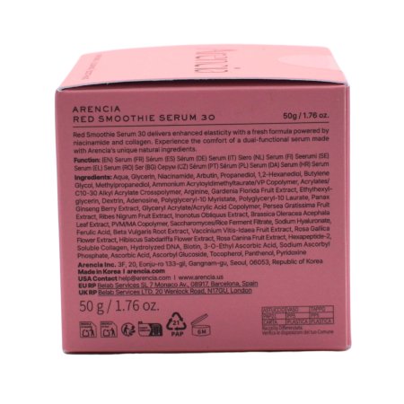 Ser gel pentru fermitate cu colagen si niacinamide Red Smoothie Serum 30, 50 g, Arencia 720396