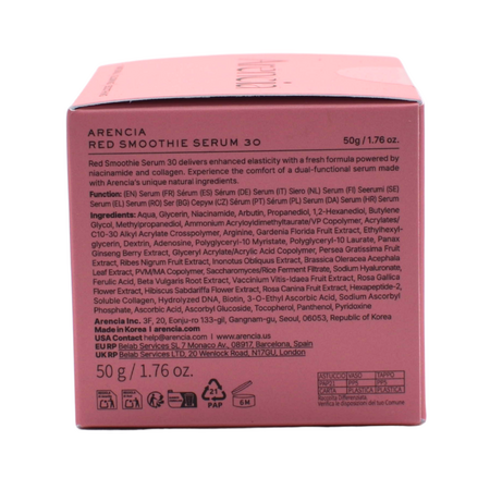 Ser gel pentru fermitate cu colagen si niacinamide Red Smoothie Serum 30, 50 g, Arencia 720396