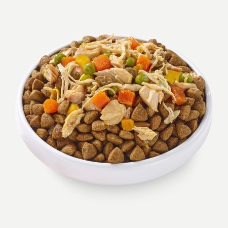 Hrana umeda cu carne de pui, somon si legume in supa pentru caini Toppers, 156 g, Applaws 720508