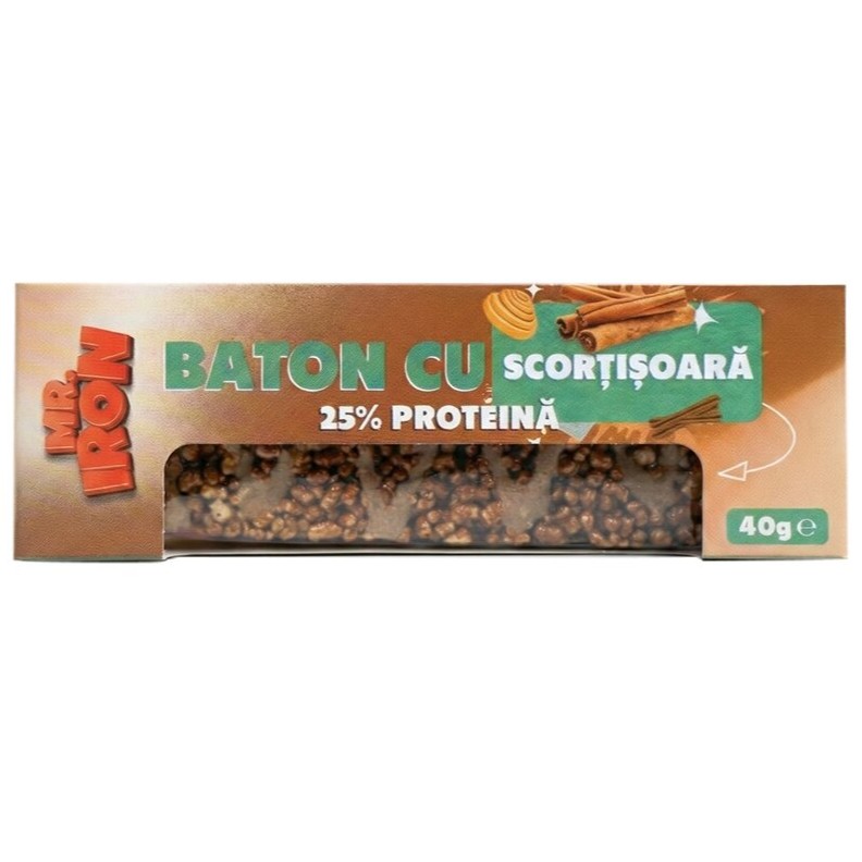 Baton crispy cu scortisoara, 40 g, Mister Iron