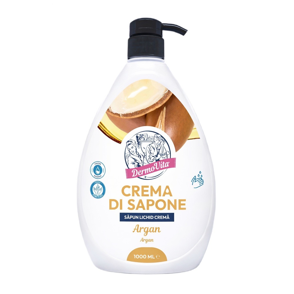 Sapun lichid crema cu Argan, 1000 ml, Dermovita
