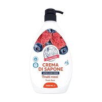 Sapun lichid crema cu fructe rosii, 1000 ml, Dermovita