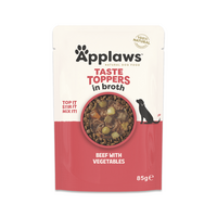 Hrana umeda cu carne de vita si legume in supa pentru caini Toppers, 85 g, Applaws