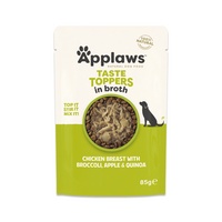 Hrana umeda cu carne de pui si legume in supa pentru caini Toppers, 85 g, Applaws