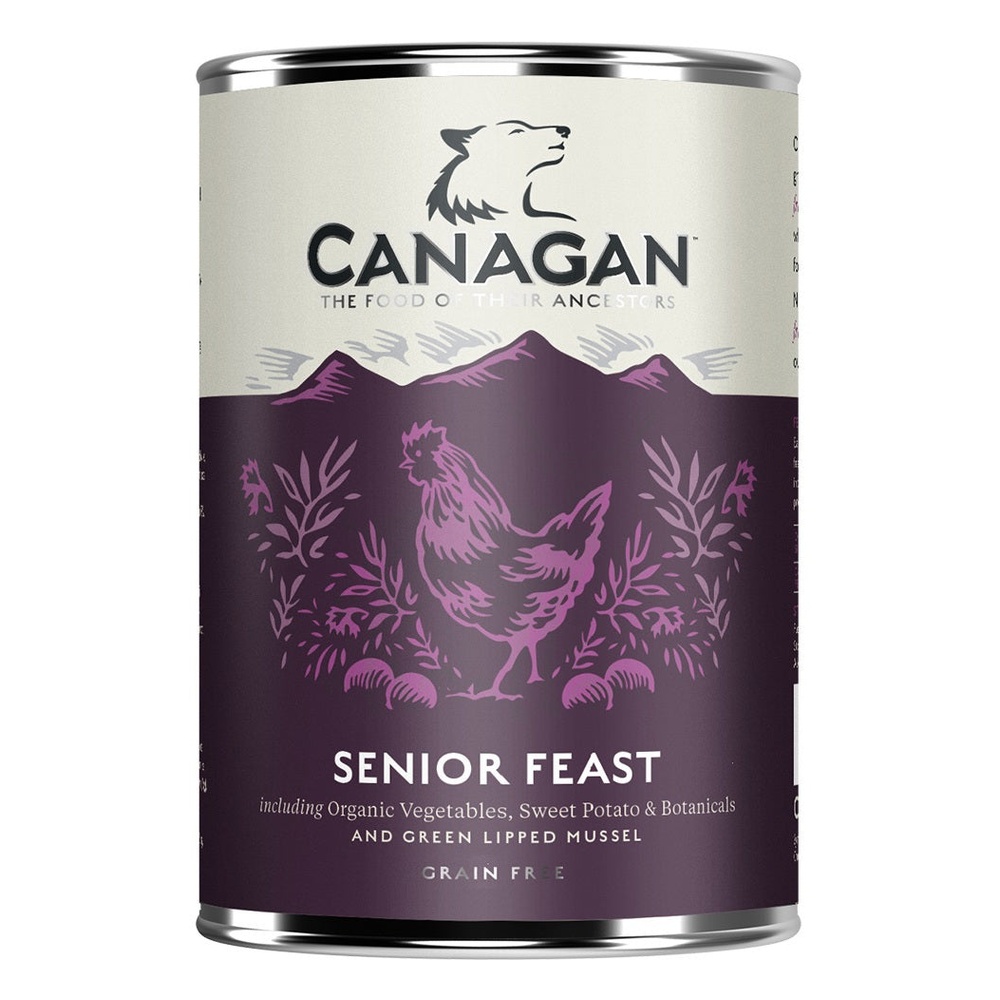 Hrana umeda cu pui si curcan pentru caini Grain Free Senior Feast, 400 g, Canagan