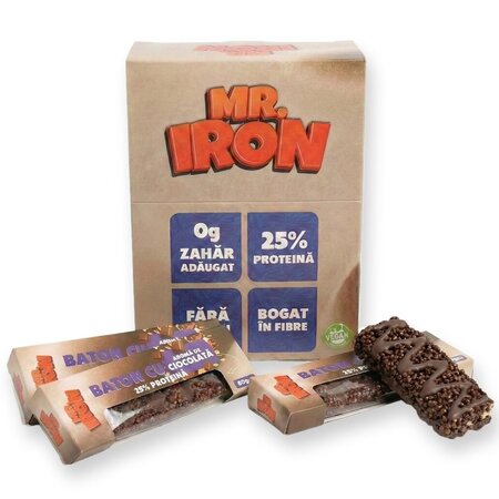 Baton crispy cu ciocolata, 40 g, Mister Iron 720628