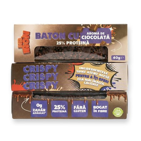 Baton crispy cu ciocolata, 40 g, Mister Iron 720629