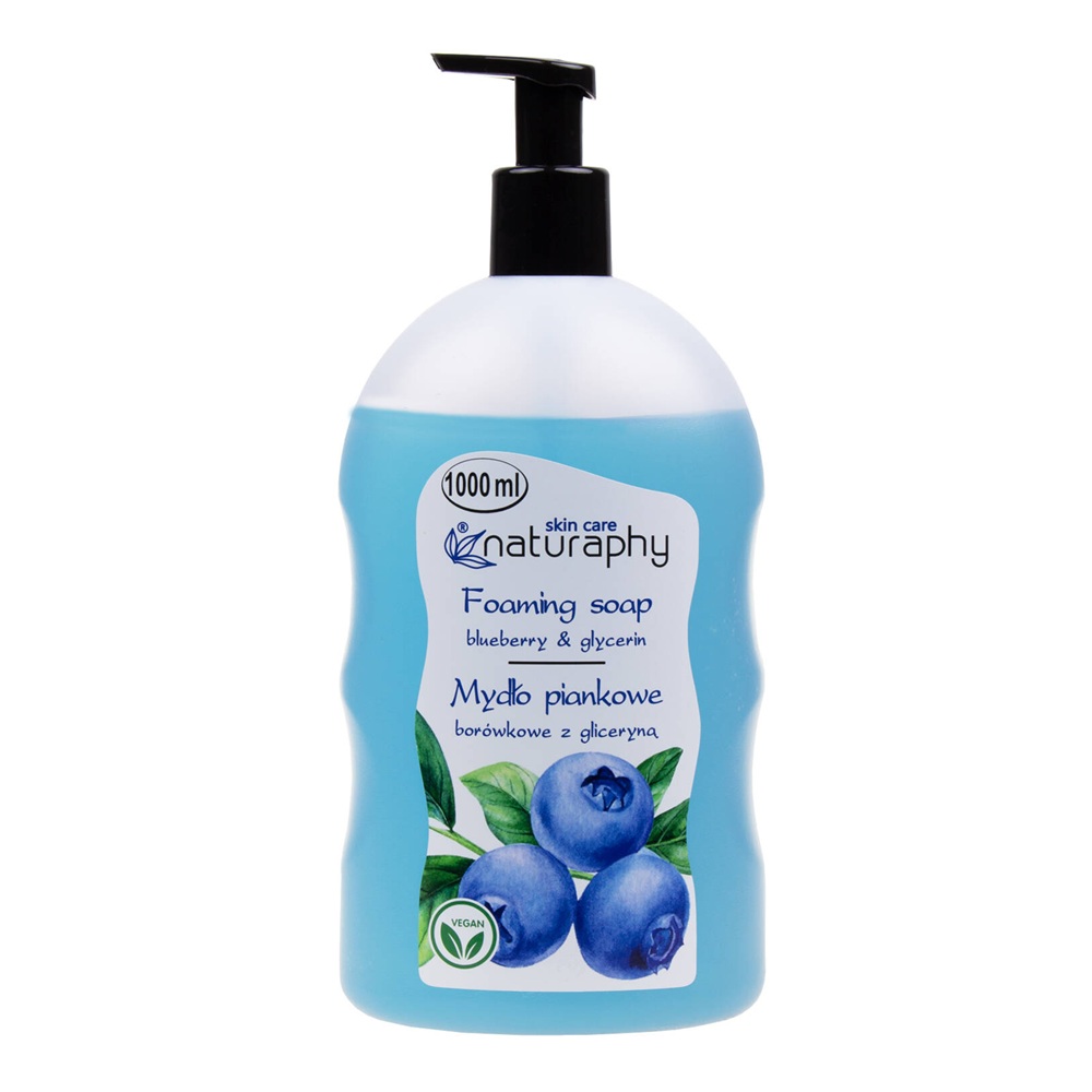 Sapun lichid spuma cu afine si glicerina, 1000 ml, Naturaphy