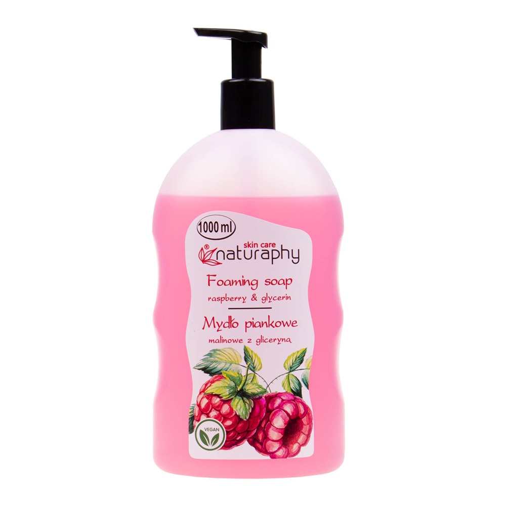 Sapun lichid spuma cu zmeura si glicerina, 1000 ml, Naturaphy
