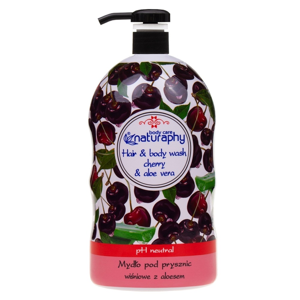 Gel de dus cu cirese si aloe vera, 1000 ml, Naturaphy
