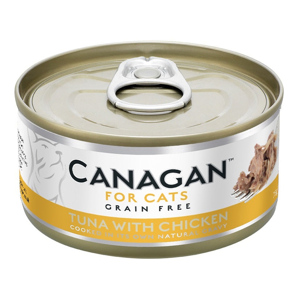 Hrana umeda cu ton si pui pentru pisici, 75 g, Canagan