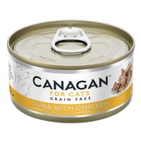 Hrana umeda cu ton si pui pentru pisici, 75 g, Canagan