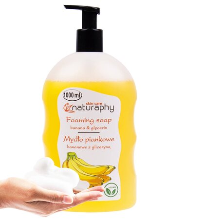 Sapun lichid spuma cu banane si glicerina, 1000 ml, Naturaphy 720892