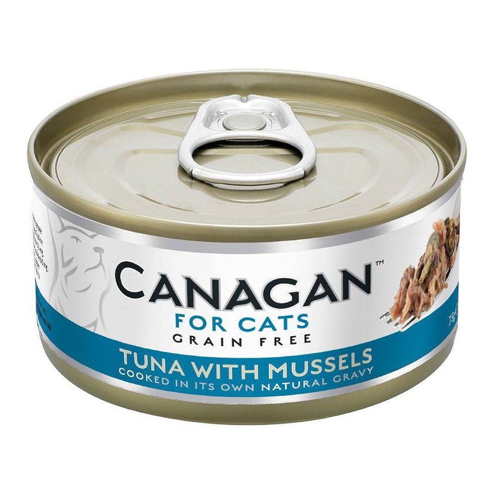 Hrana umeda cu ton si midii pentru pisici, 75 g, Canagan