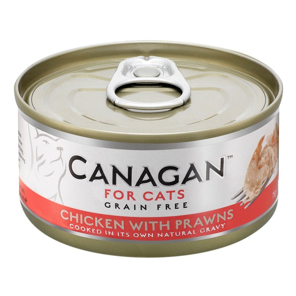 Hrana umeda cu pui si creveti pentru pisici, 75 g, Canagan