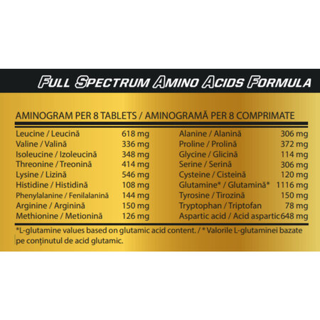 Aminoacizi Hydro 8000, 300 tablete, Vitabolic 720976