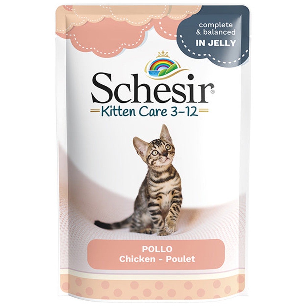 Hrana umeda cu pui pentru pisici Kitten Care, 85 g, Schesir