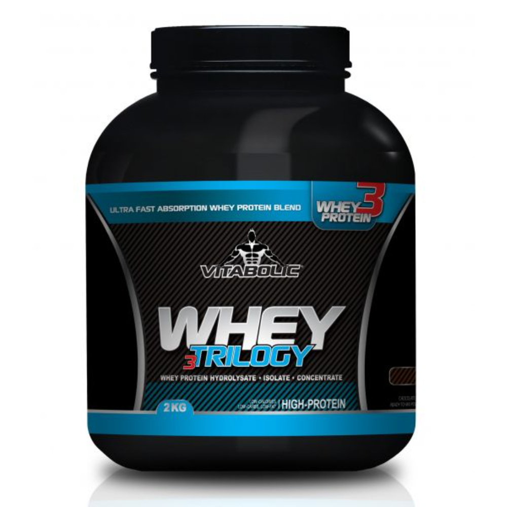 Proteina cu aroma de ciocolata Whey Trilogy, 2 kg, Vitabolic