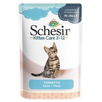 Hrana umeda cu ton pentru pisici Kitten Care, 85 g, Schesir
