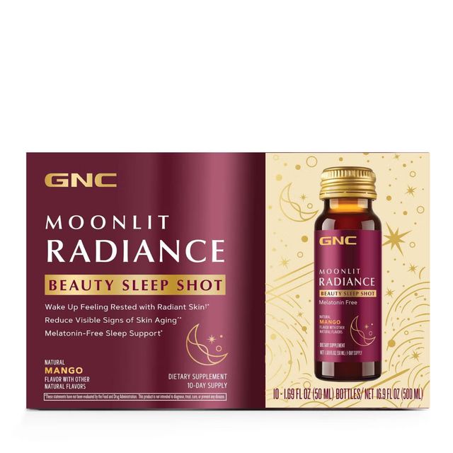 Shot pentru frumusete si somn cu aroma de mango, Moonlit Radiance, 10 x 50 ml, Gnc