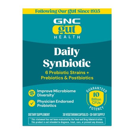 Probiotic 10 miliarde UFC culturi vii, pentru digestie si microbiom cu probiotice si prebiotice, 30 capsule, Gnc 721269