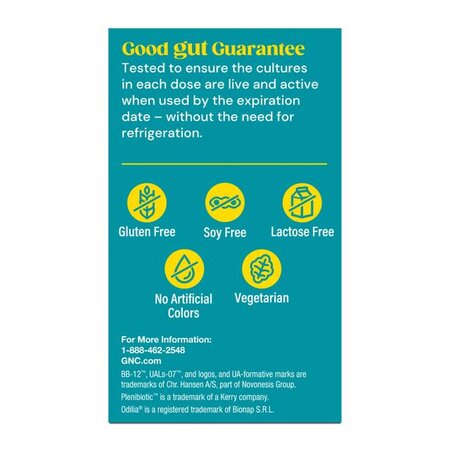 Probiotic 10 miliarde UFC culturi vii, pentru digestie si microbiom cu probiotice si prebiotice, 30 capsule, Gnc 721267