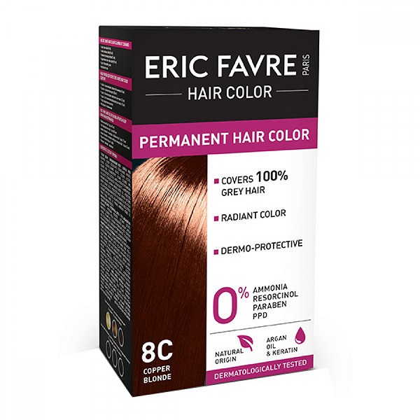 Vopsea de par Nuanta 8C Copper Blonde, 40 ml, Eric Favre Wellness