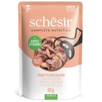 Hrana umeda cu ton si somon in jeleu pentru pisici Complete Nutrition, 85 g, Schesir