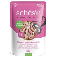 Hrana umeda cu ton, pui si sunca in jeleu Complete Nutrition, 85 g, Schesir