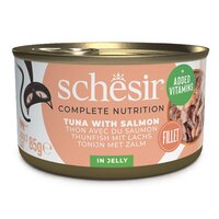 Hrana umeda cu ton si somon in jeleu pentru pisici Complete Nutrition, 85 g, Schesir