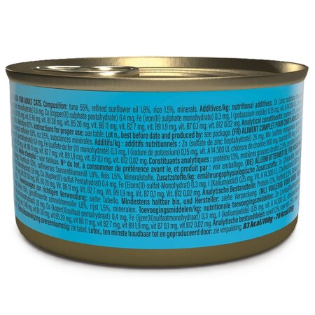 Hrana umeda cu ton in supa pentru pisici Complete Nutrition, 85 g, Schesir 721579