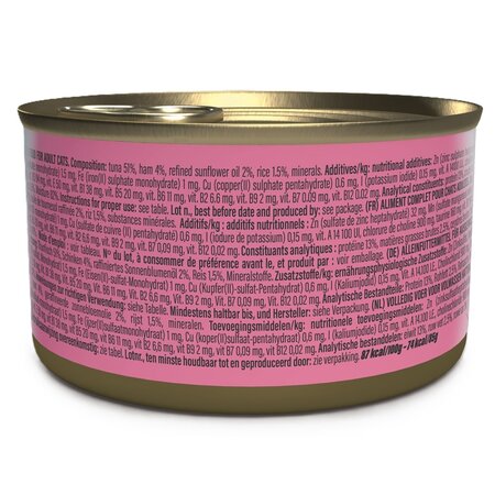 Hrana umeda cu ton si sunca in jeleu pentru pisici Complete Nutrition, 85 g, Schesir 721686