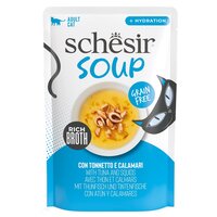 Hrana umeda cu ton si calamar in supa pentru pisici Soup, 40 g, Schesir