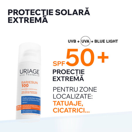 Fluid cu protectie solara SPF50+ Bariesun, 100 ml, Uriage 721767