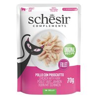 Hrana umeda cu pui si sunca in jeleu pentru pisici Complements, 70 g, Schesir