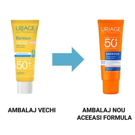 Crema coloranta cu protectie solara SPF50+ Fair Bariesun, 50 ml, Uriage 721801