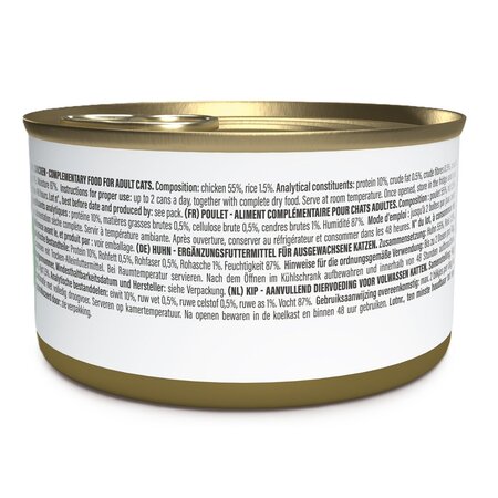 Hrana umeda cu pui in supa pentru pisici Complements, 70 g, Schesir 721810