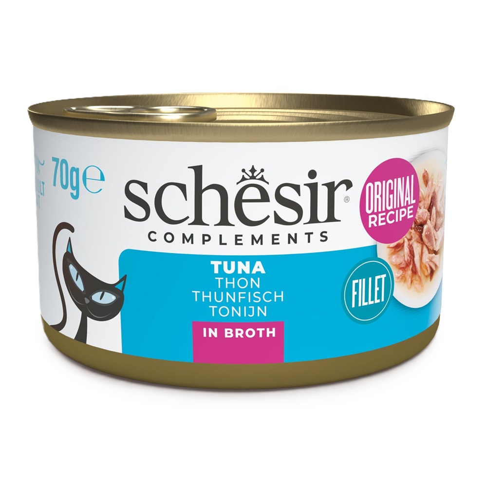 Hrana umeda cu ton in supa pentru pisici Complements, 70 g, Schesir