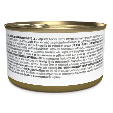 Hrana umeda cu ton in supa pentru pisici Complements, 70 g, Schesir 721814