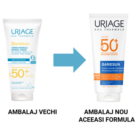 Crema minerala cu protectie solara  SPF50+ Bariesun, 100 ml, Uriage 721828