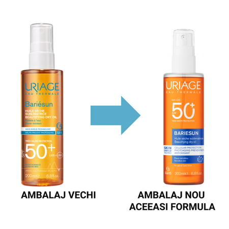 Ulei uscat cu protectie solara  SPF50+ Bariesun, 200 ml, Uriage 721858