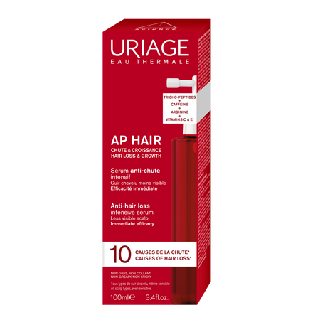 Ser intensiv impotriva caderii parului AP Hair, 100 ml, Uriage 741109